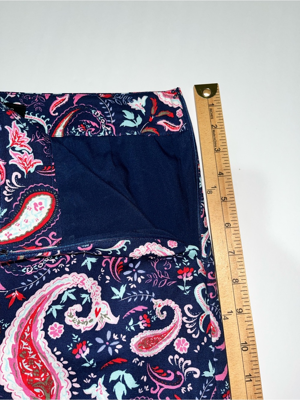 Talbots Paisley Watercolor Canvas A-Line Skirt 8 Petite - Picture 7 of 10